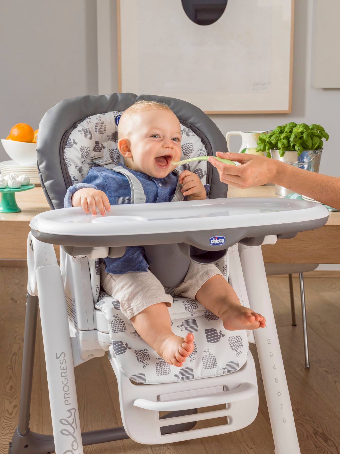 Cadeira alta evolutiva CHICCO Polly Progres5 cinza