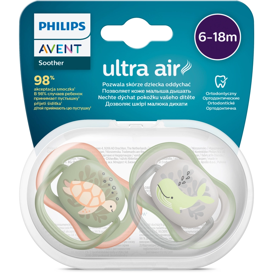Philips Avent Schnuller ultra air SCF08560 6-18 Monate 4 Stück grün