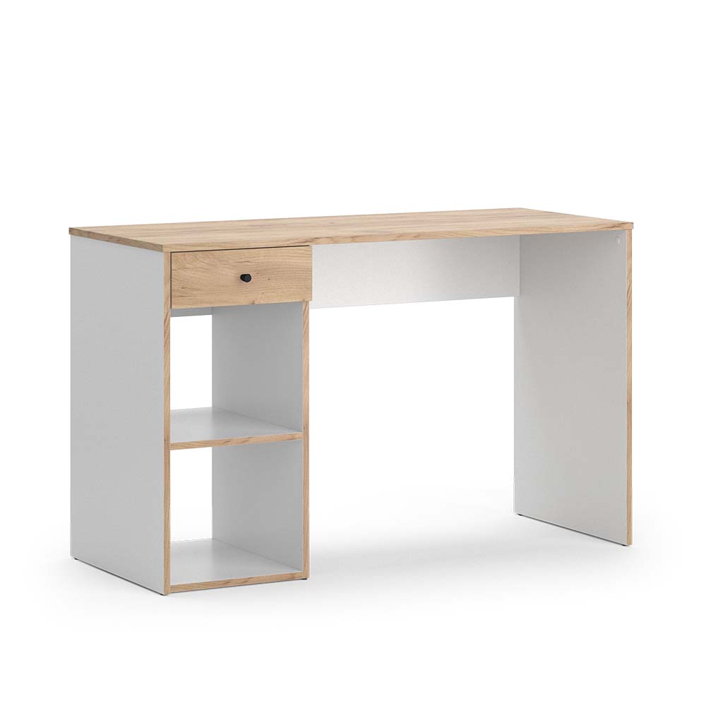 Vicco Schreibtisch Sirio 120x75cm, Goldkraft/Weiß, Bürotisch mit Schublade