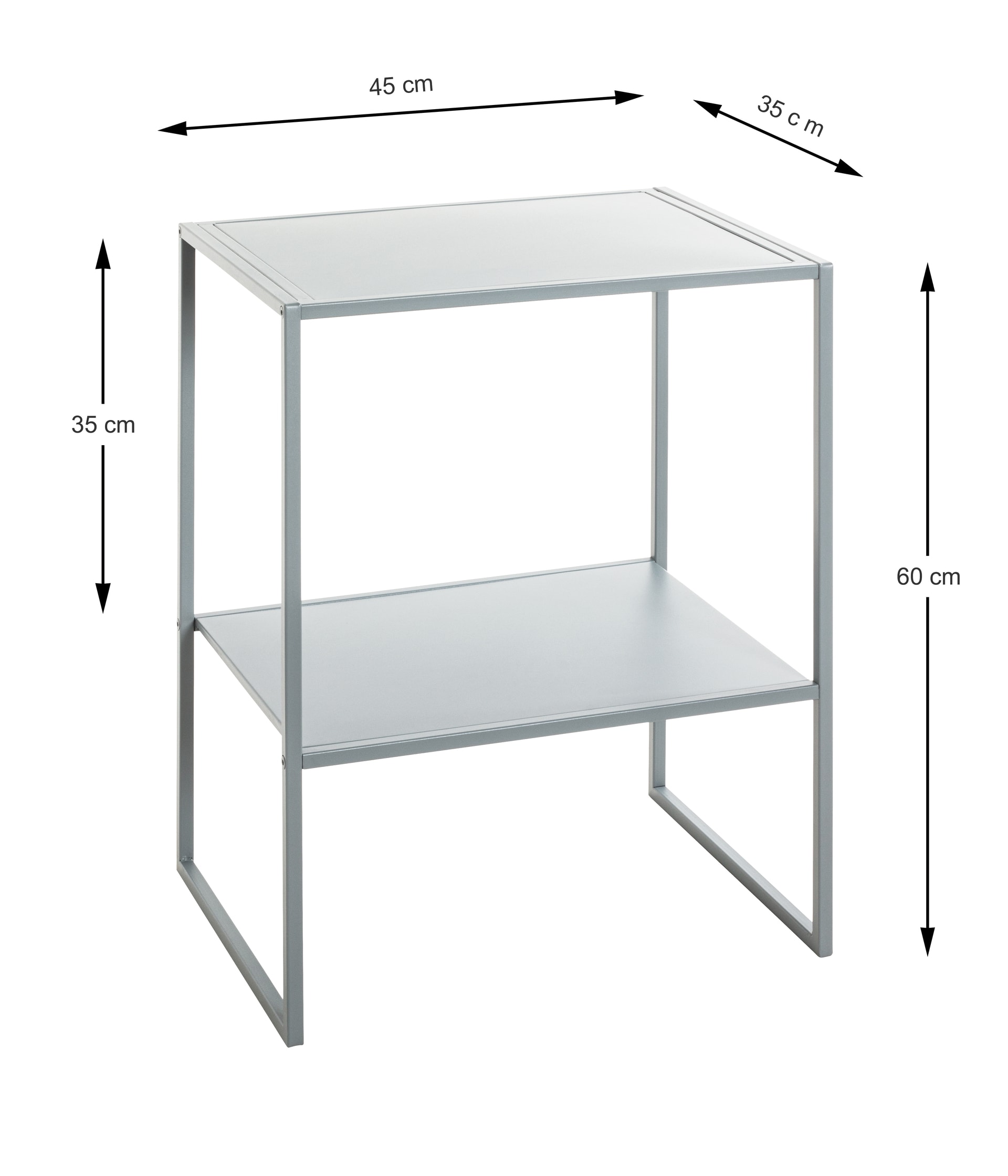Beistelltisch 45 x 35 cm grau