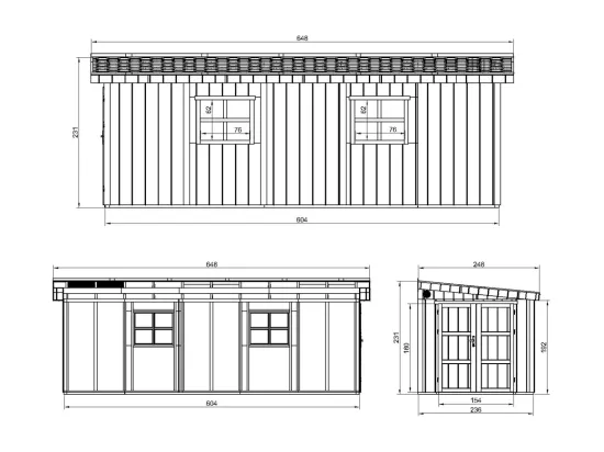 Abri de Jardin Qualité Premium 14,3 m² - H231x248x648 cm - Sans plancher e paroi latérale - Timbela M941B-TUNDRA GREY