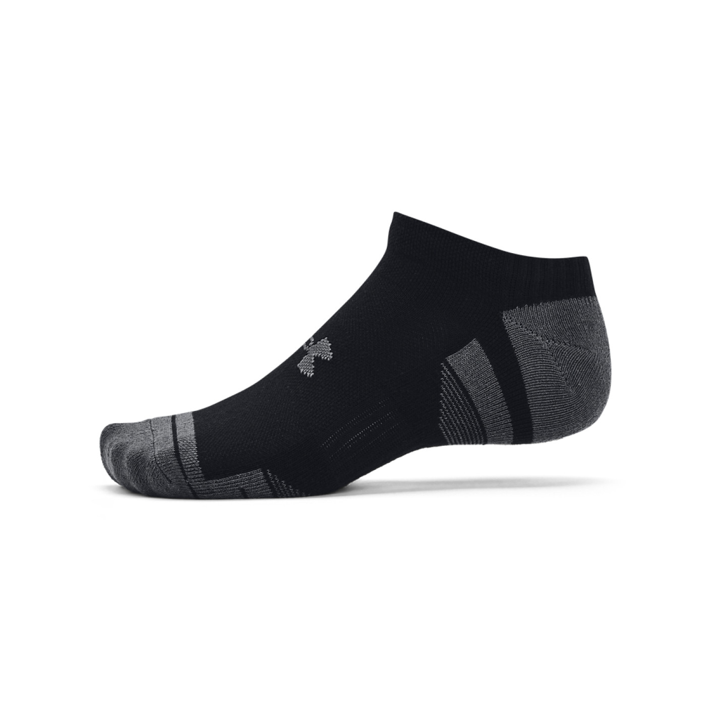 Under Armour Performance Cotton No Show Sportsokken 3-Pack Zwart Grijs