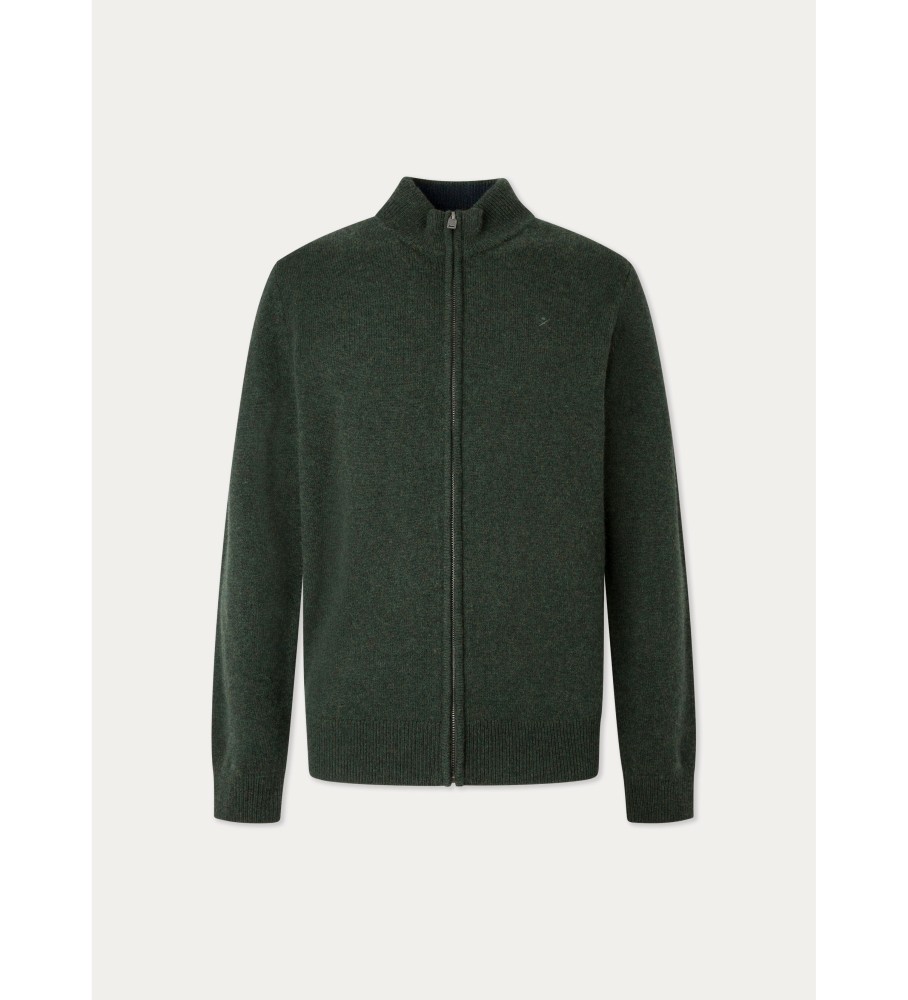 Suéter Hackett Navy Lambswool Fzip