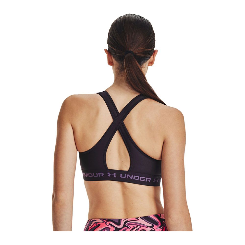Under Armour UA CROSSBACK MID - Brassière Femme tux purple/retro purple