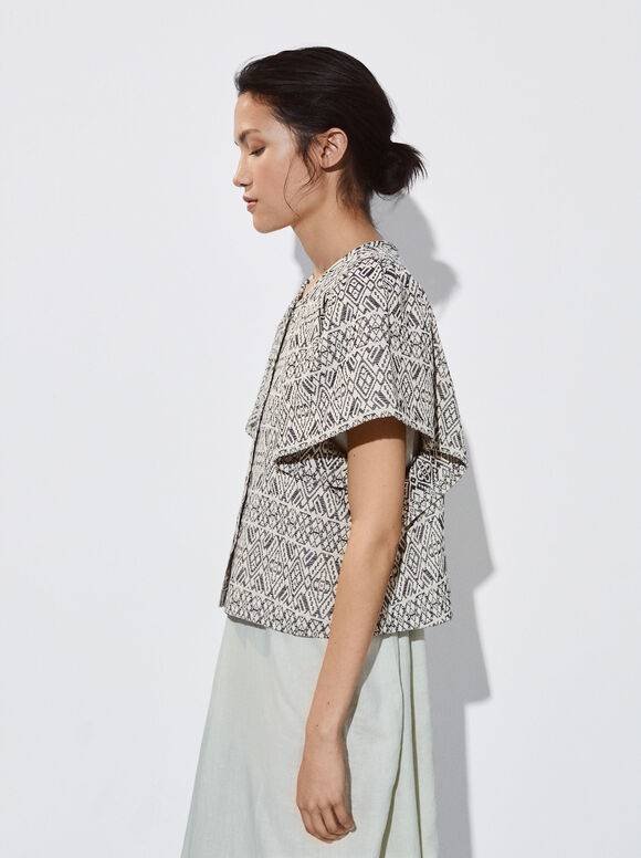 Blusa geométrica em jacquard - Multicor