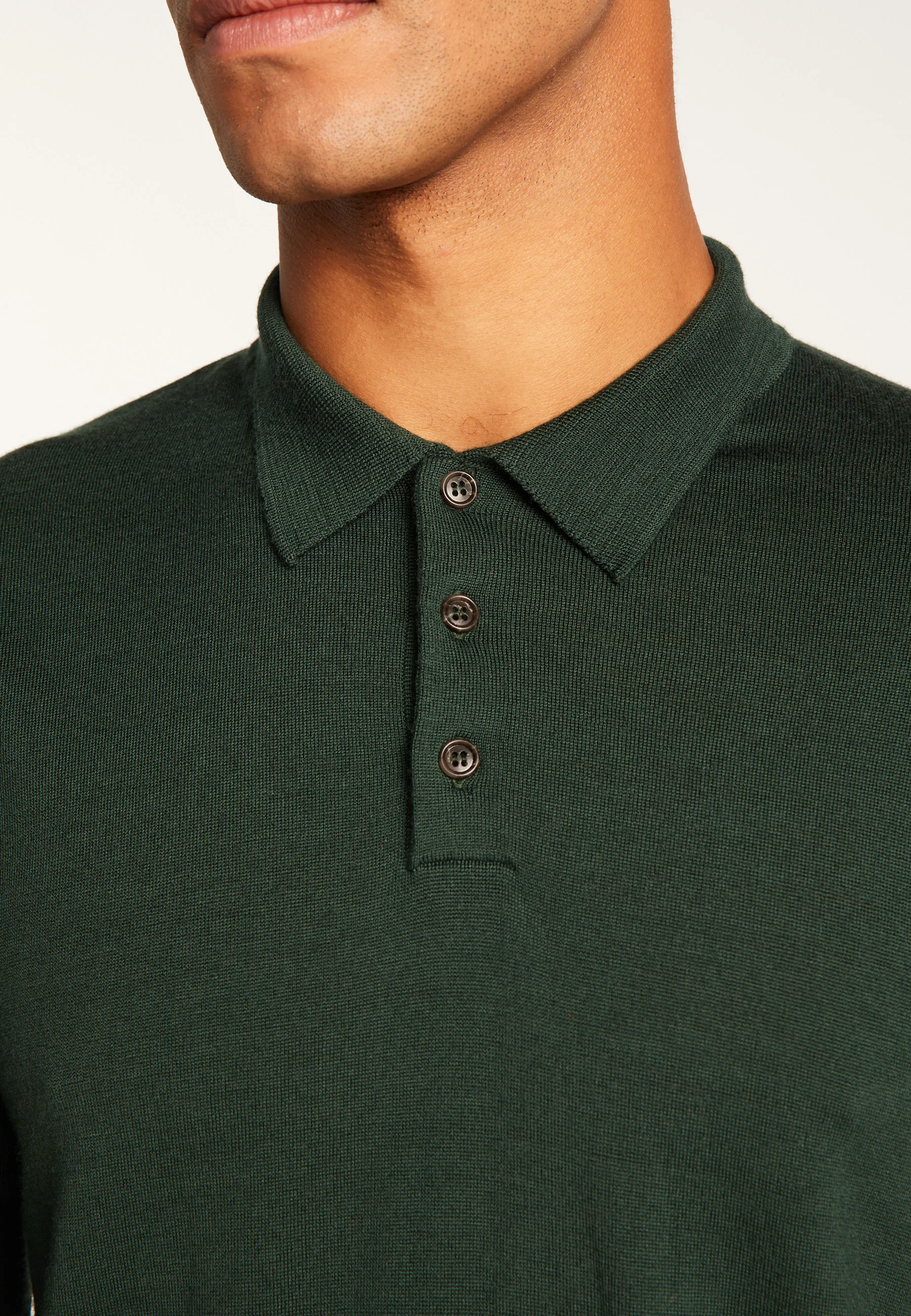 ENIAH24 - Pull col polo en laine mérinos | Vert