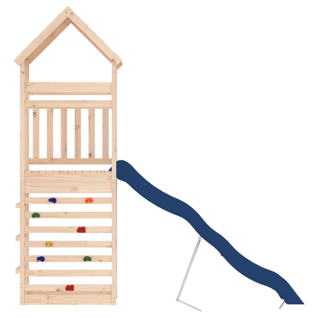 Aire de jeux d'extérieur balançoires toboggan portiques robuste jeux jardin bois 55 x 281 x 264 cm de pin massif
