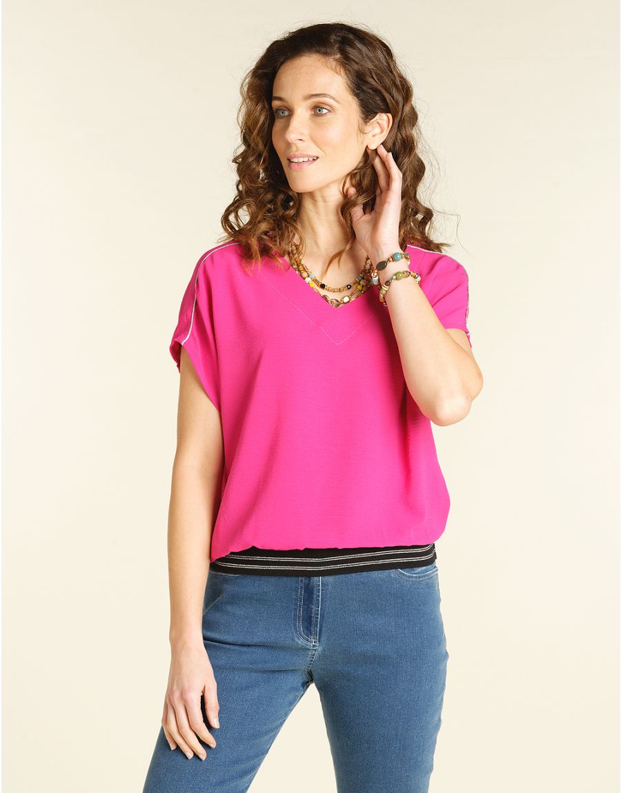 Top rose fuchsia blousant