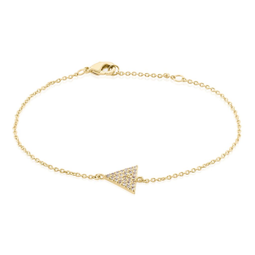 Bracelet Plaqué Or Jaune Gamaliel Oxydes De Zirconium