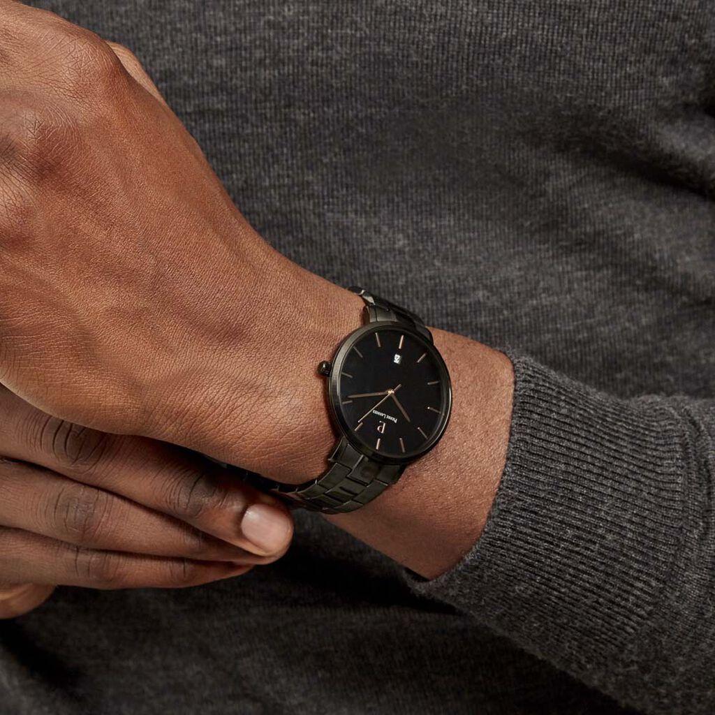 Montre Lannier Collection Echo Acier Noir
