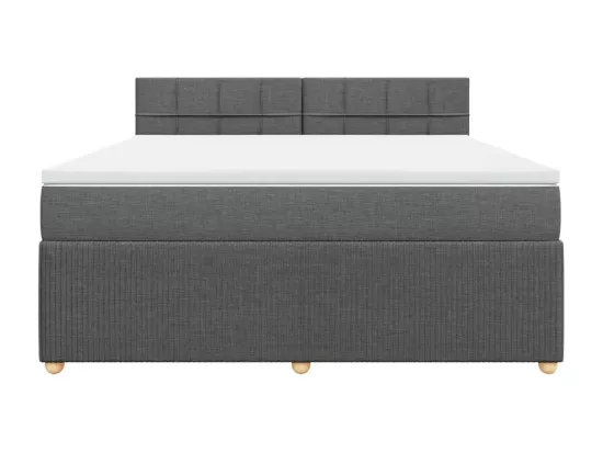 Sommier à lattes de lit avec matelas Gris foncé 180x200cm Tissu