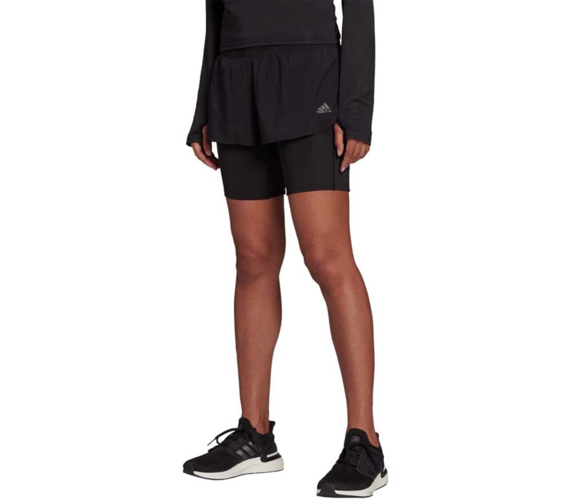 adidas RI 3B 2IN1 Hardloopbroek Kort Zwart/Zwart Dames