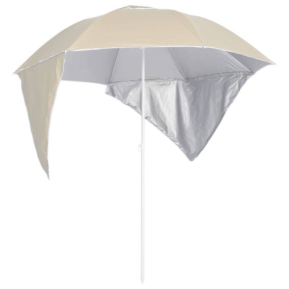 Parasol de plage avec parois latérales 215 cm sable