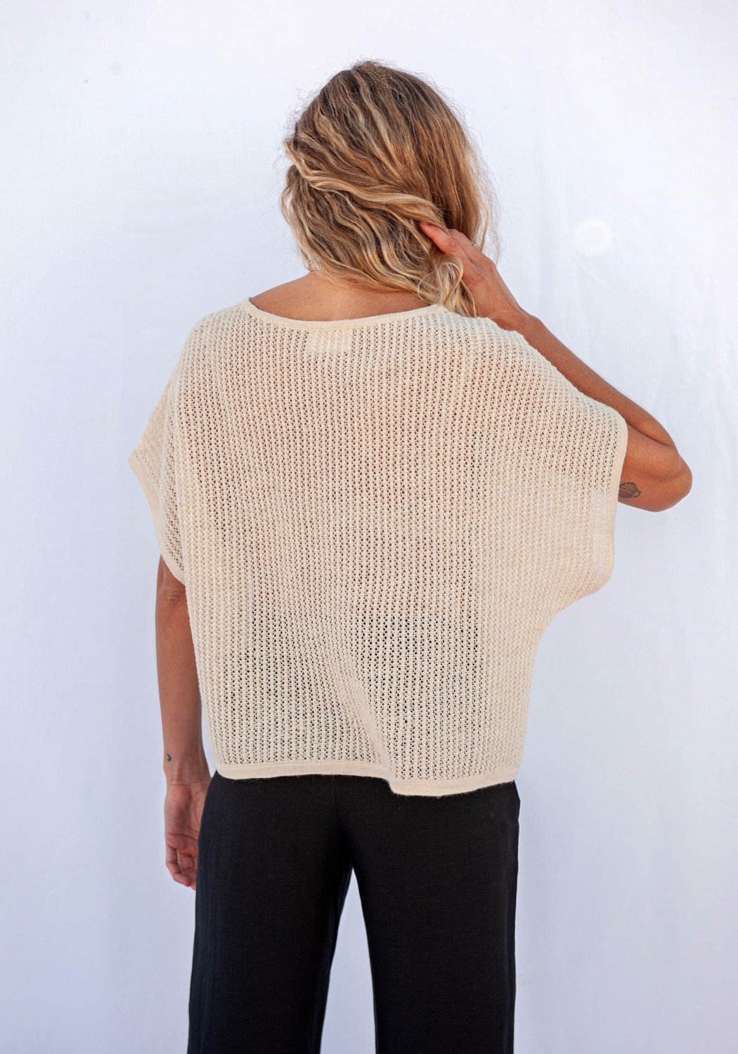 Jungle Folk Knit Top Delia Ivory