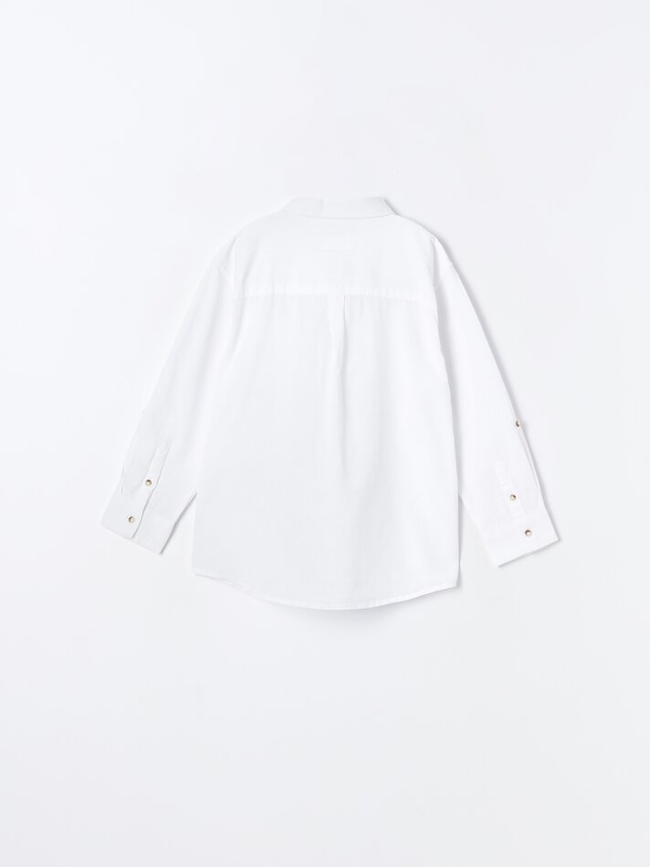 Camisa rústica de manga comprida - Branca