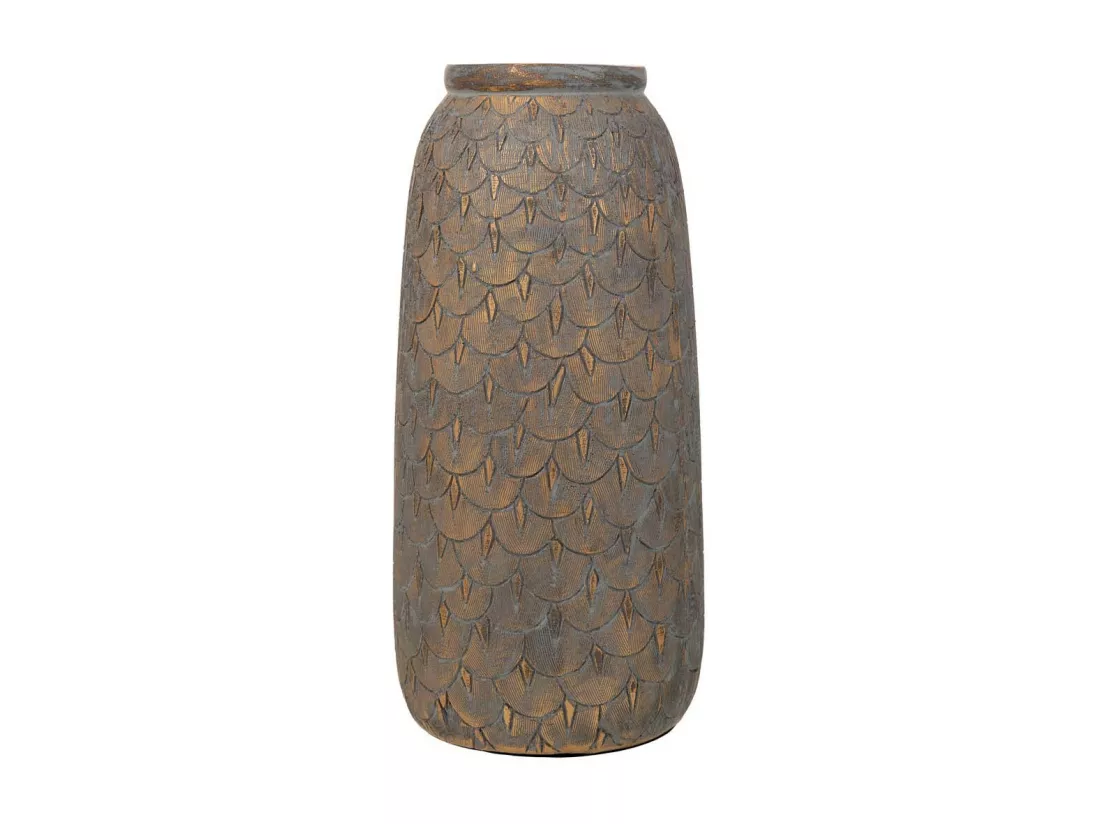 Vase en polyrésine marron 15x15x31h