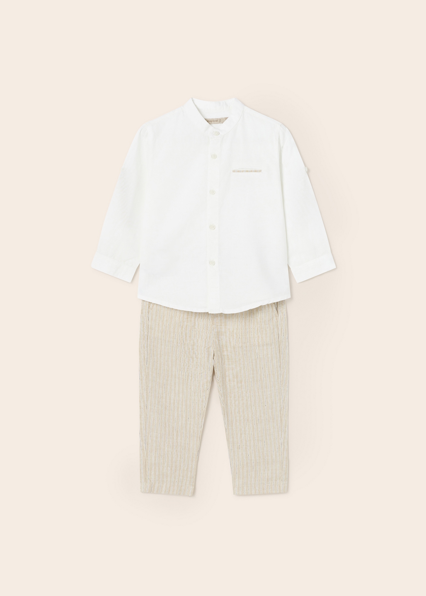 Conjunto de linho comprido de 2 peças para bebê