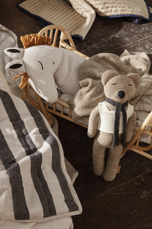 Ferm Living Grand quilted plaid 170x120 Sand/Black