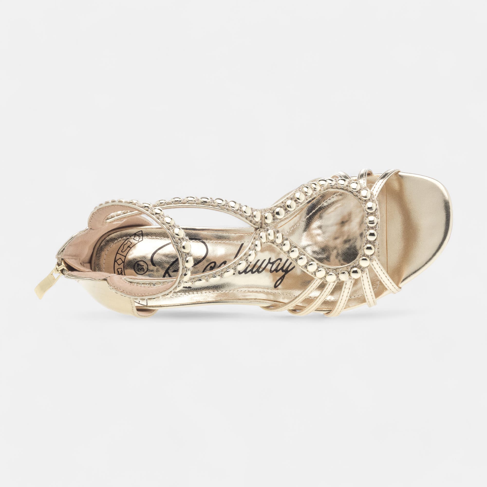 Nu-pieds à talon Femme or