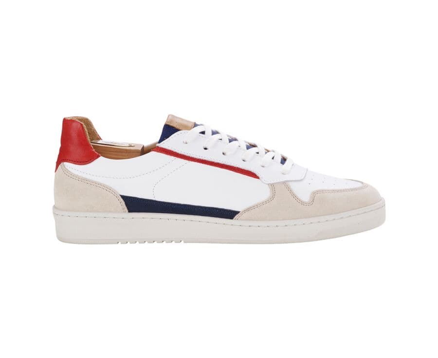 Sneakers cuir homme Bleu Blanc et Rouge - KOLORA