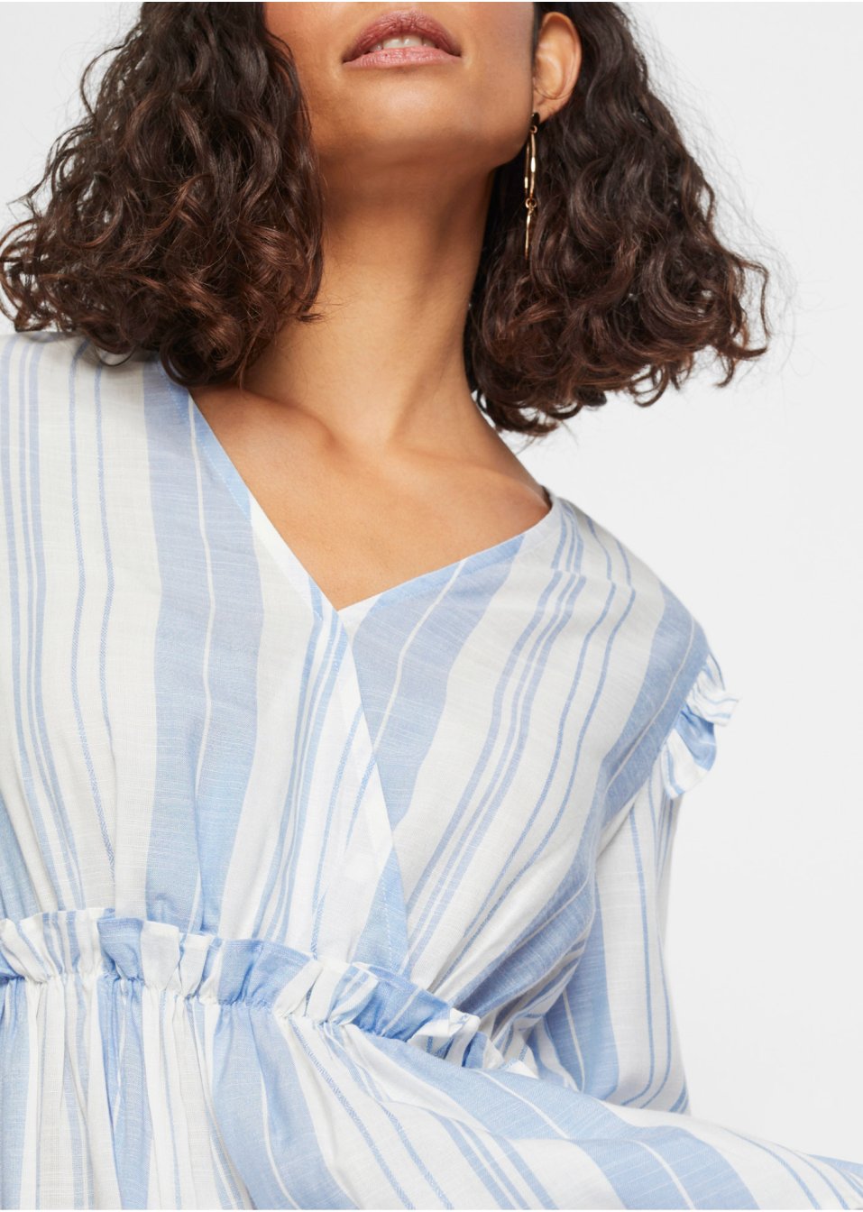 Blouse rayée à ruchés
