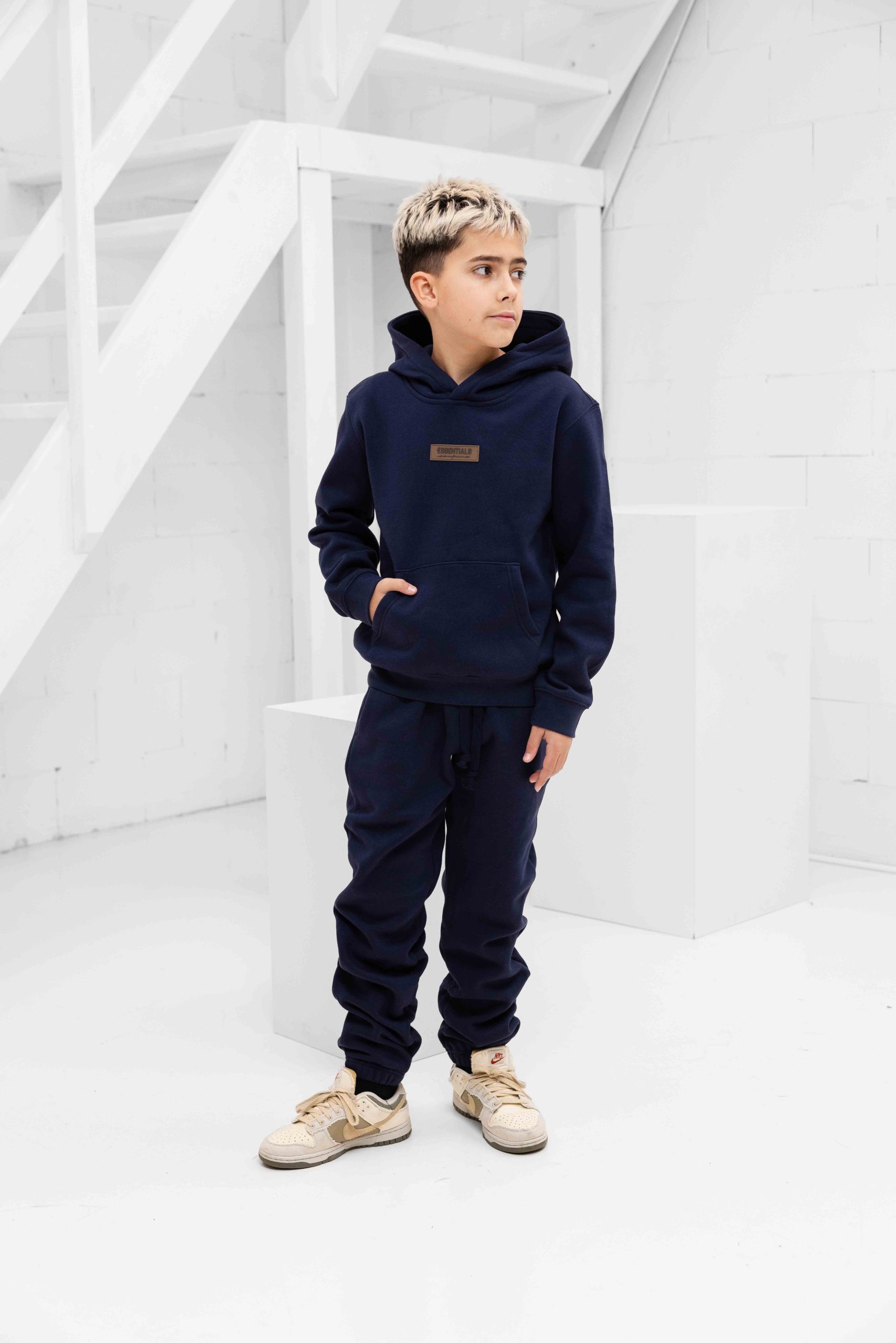 Cou7ure Essentials Rubber Trainingspak Kids Donkerblauw