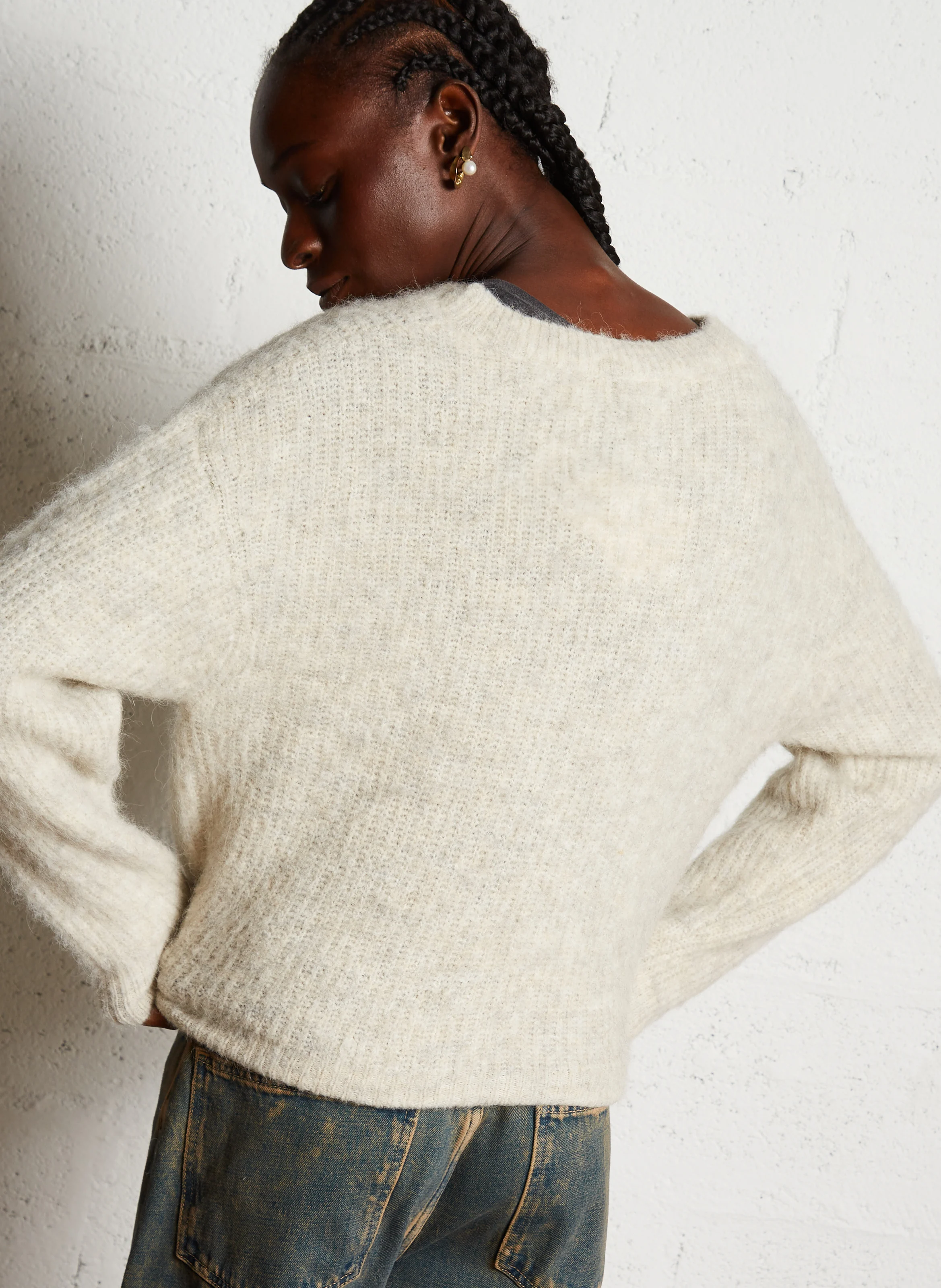 EAST - Pull col rond en laine mélangée | Beige