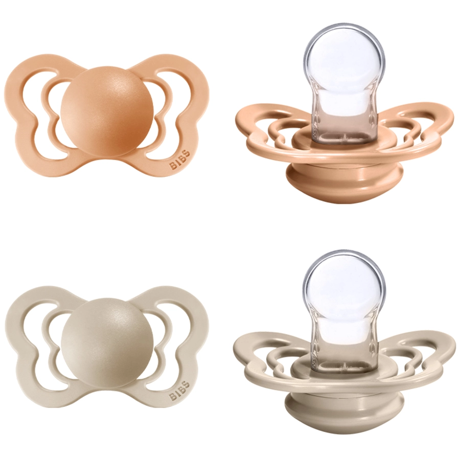 BIBS® Schnuller Couture Vanilla  Peach Silikon 0-6 Monate, 4 Stk.