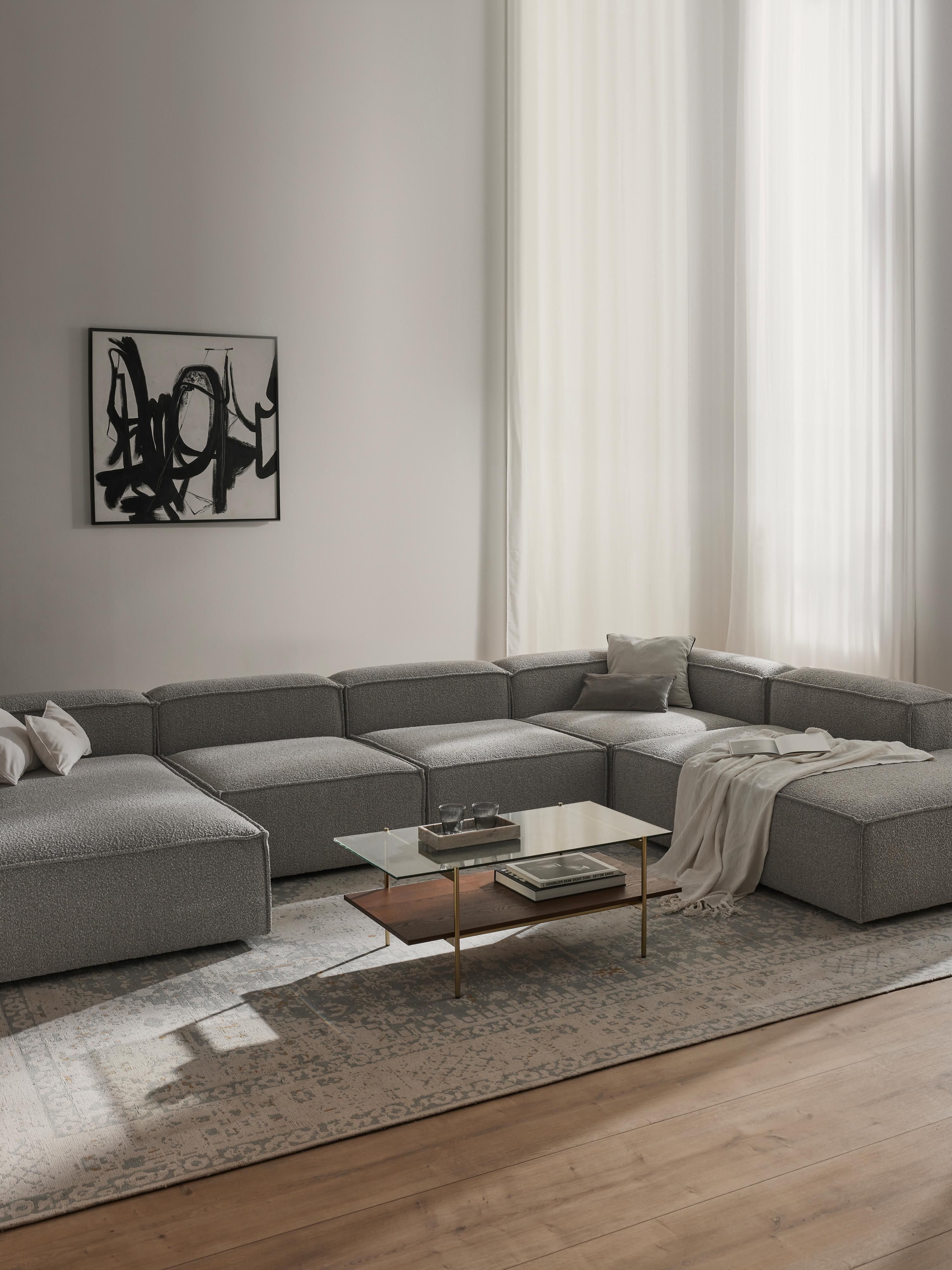 Modulaire U-bank Lennon uit bouclé