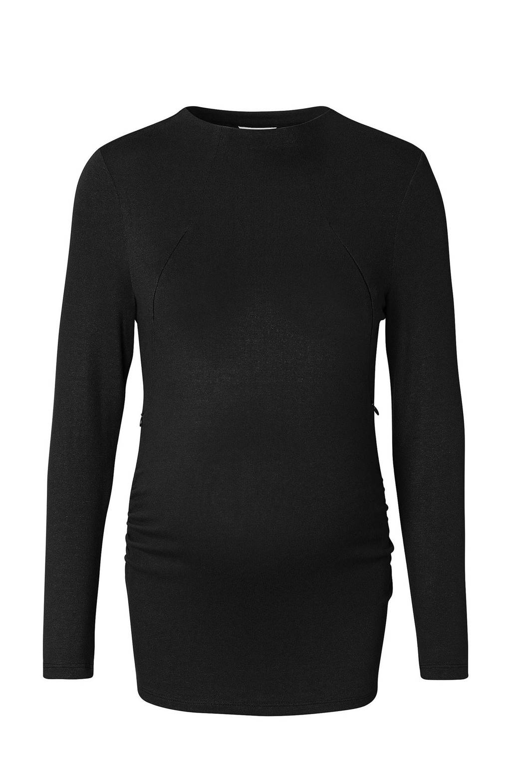 Noppies zwangerschaps- en voedingslongsleeve Rosa zwart