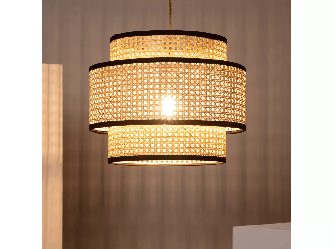 Suspension Rotin Huela Triplo Naturel