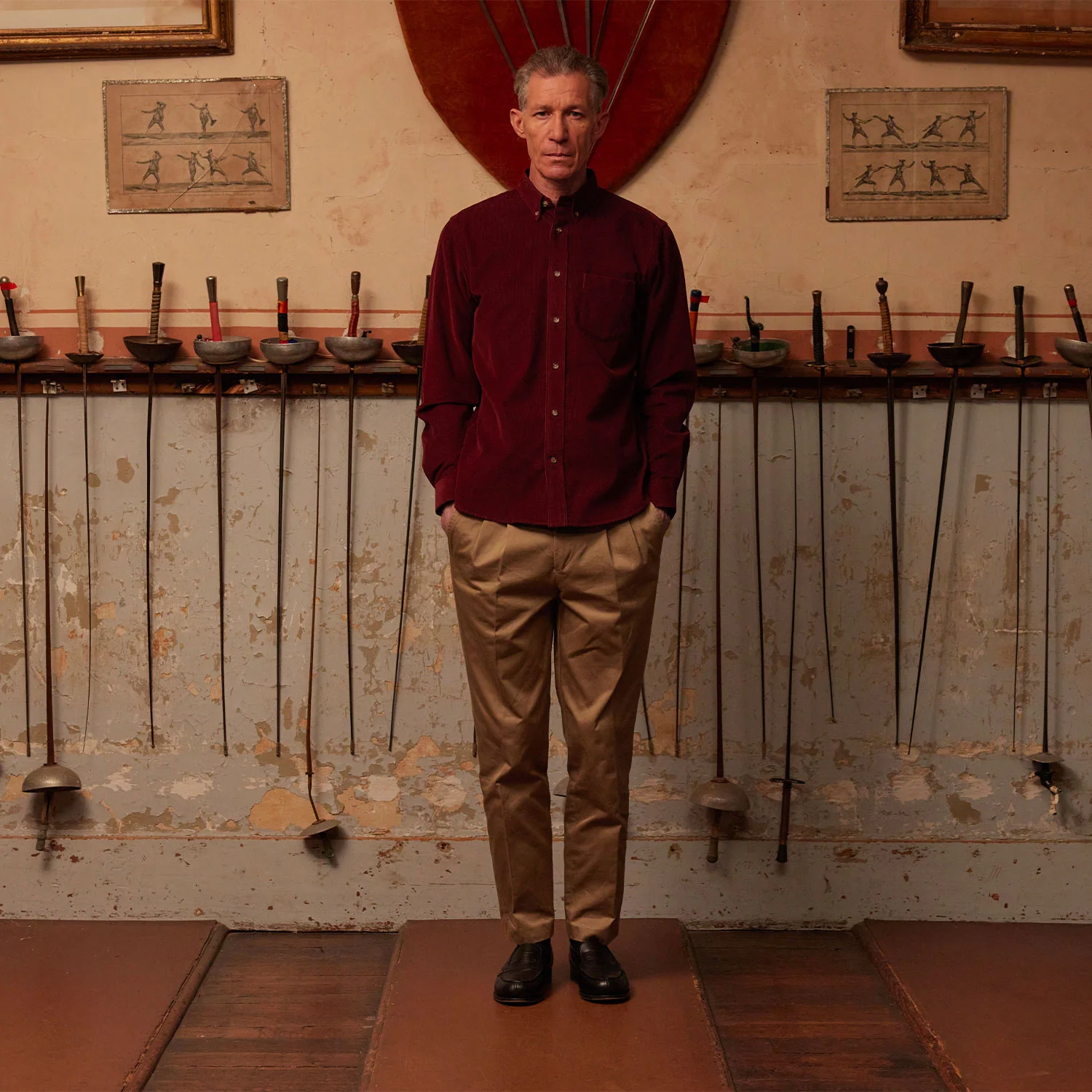 Burgundy velvet shirt