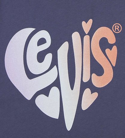 Levis Kids T-Shirt - Oversized - Krone Blue m. Herz