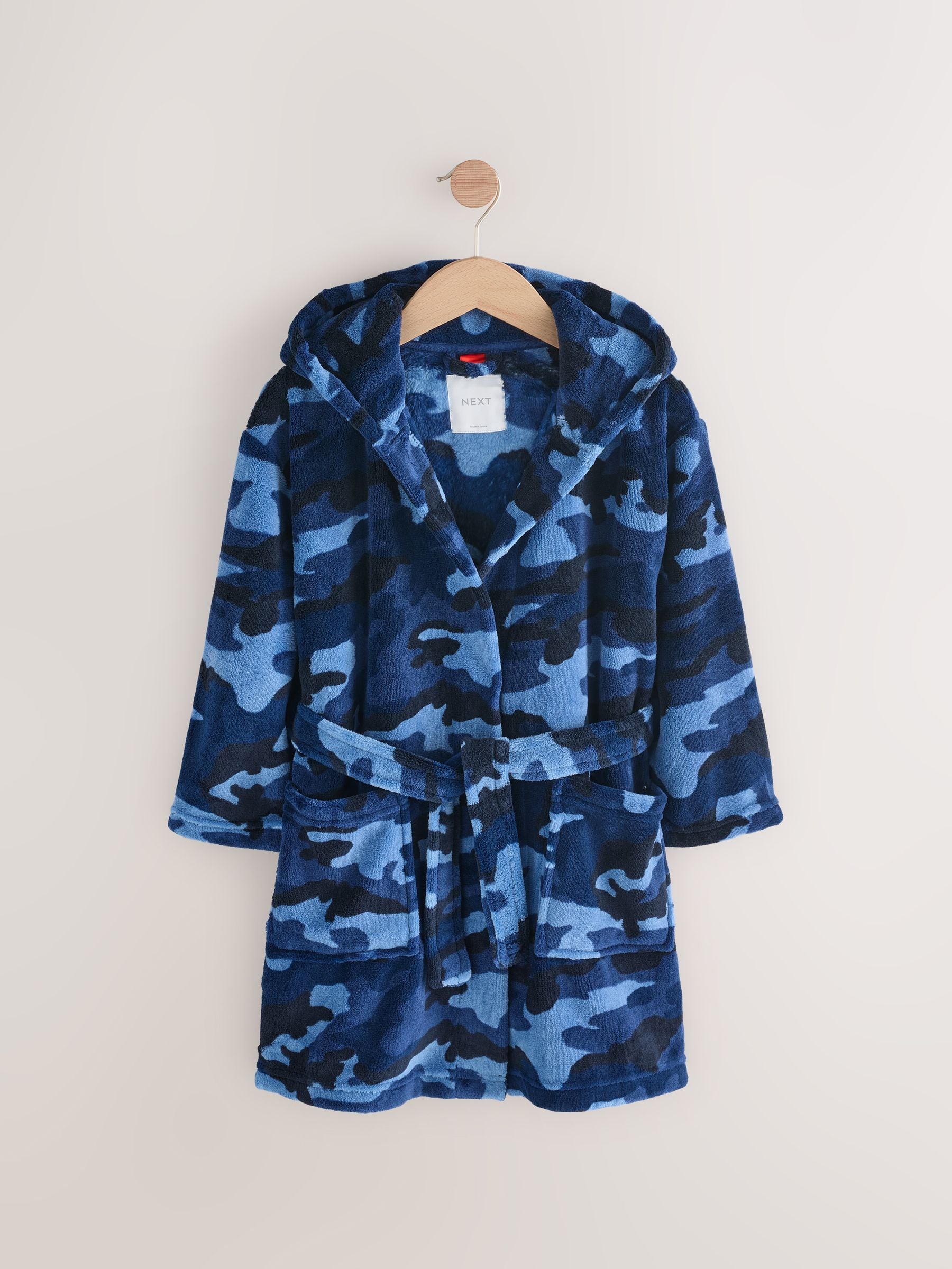 Blauw/marineblauw camouflage - Fleece badjaspyjama (1.5-16jr)