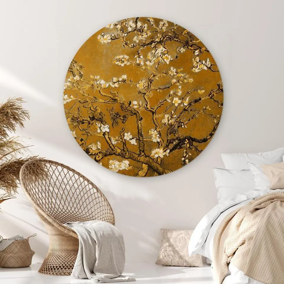 MuchoWow Wand decoratie 150x150cm Amandelbloesem Kunst Van