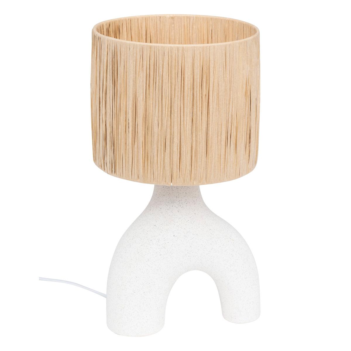 LAMPE A POSER TANIA CERAMIQUE ET PAPIER NATUREL H.47CM
