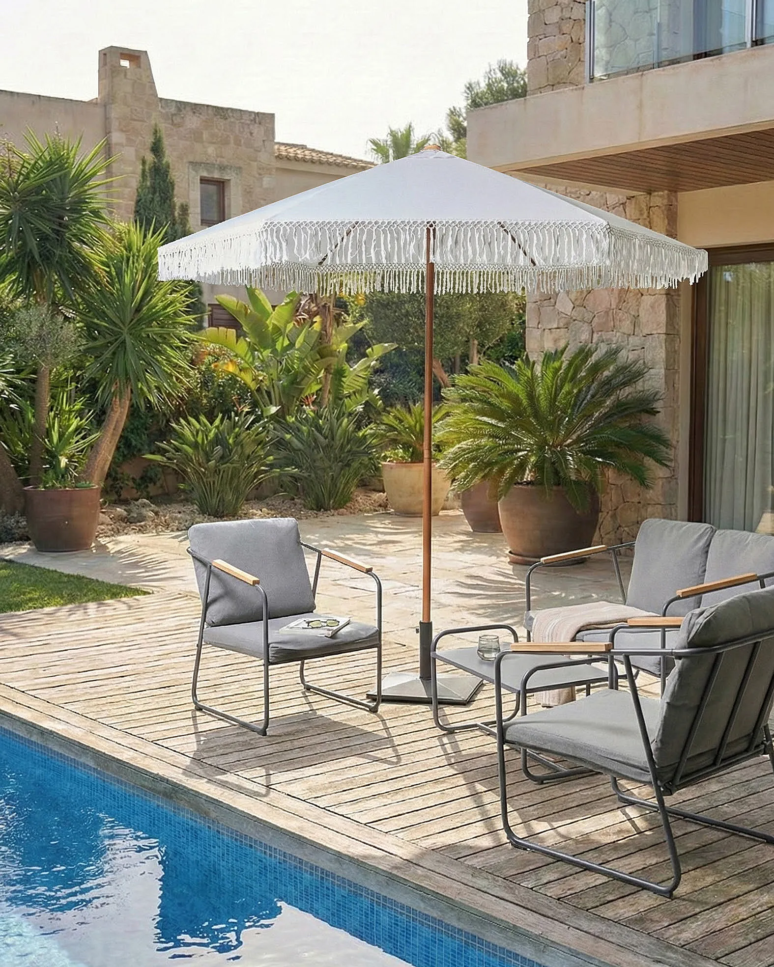 Parasol 258 cm MURASA Wit