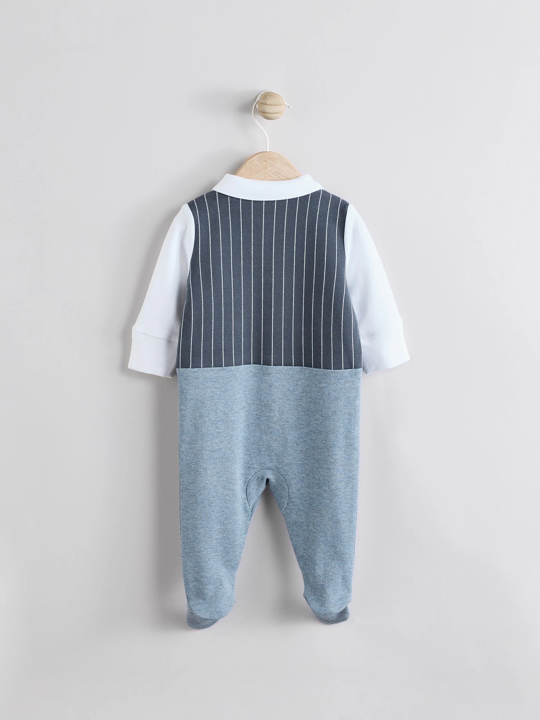Marineblauw - Slimme baby pyjama met strik stropdas (0mnd-2jr)