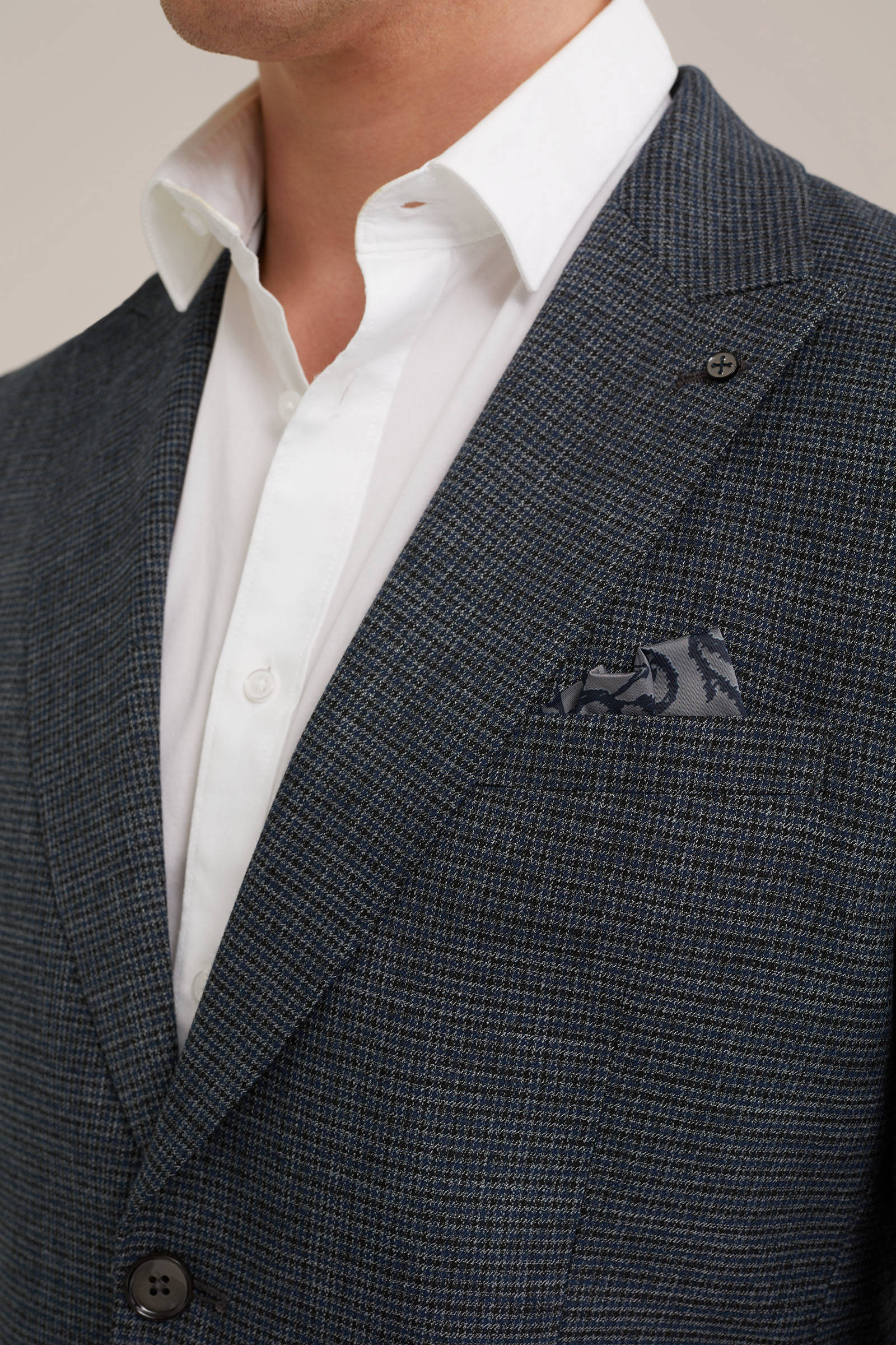 WE Fashion geruit colbert mid grey melange