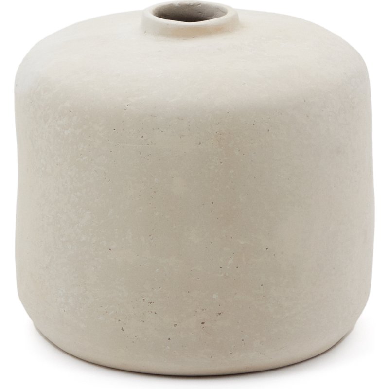Vase Serina en papier mâché blanc de 36,5 cm