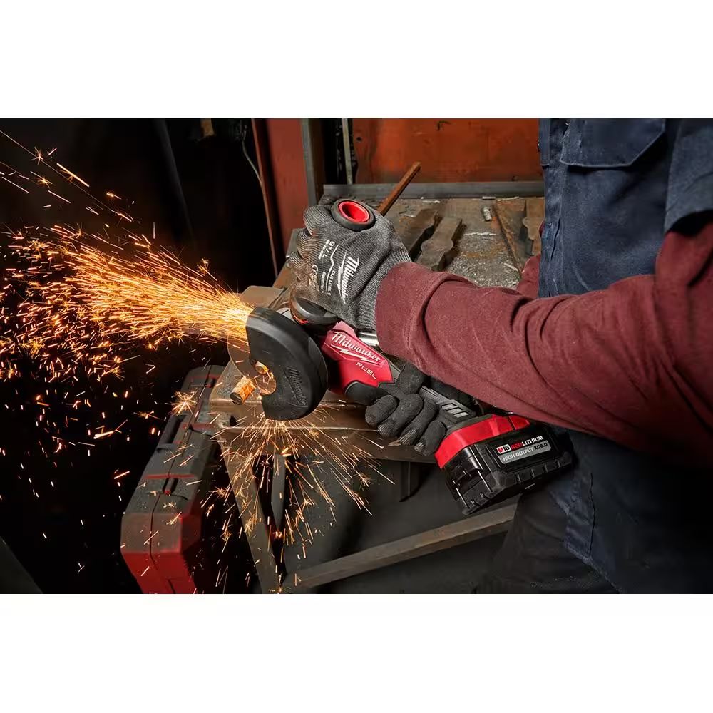 M18 FUEL 18V Lithium-Ion Brushless Cordless 4-1/2 in./5 in. Grinder w/Paddle Switch w/Two 6.0 Ah Battery and Charger