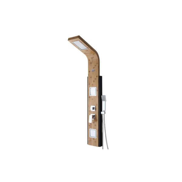 Shower Design Coluna de Duche Hidromassagem Chuva Tropical e Painel em Bambu Dimensões 22*145 Dalima