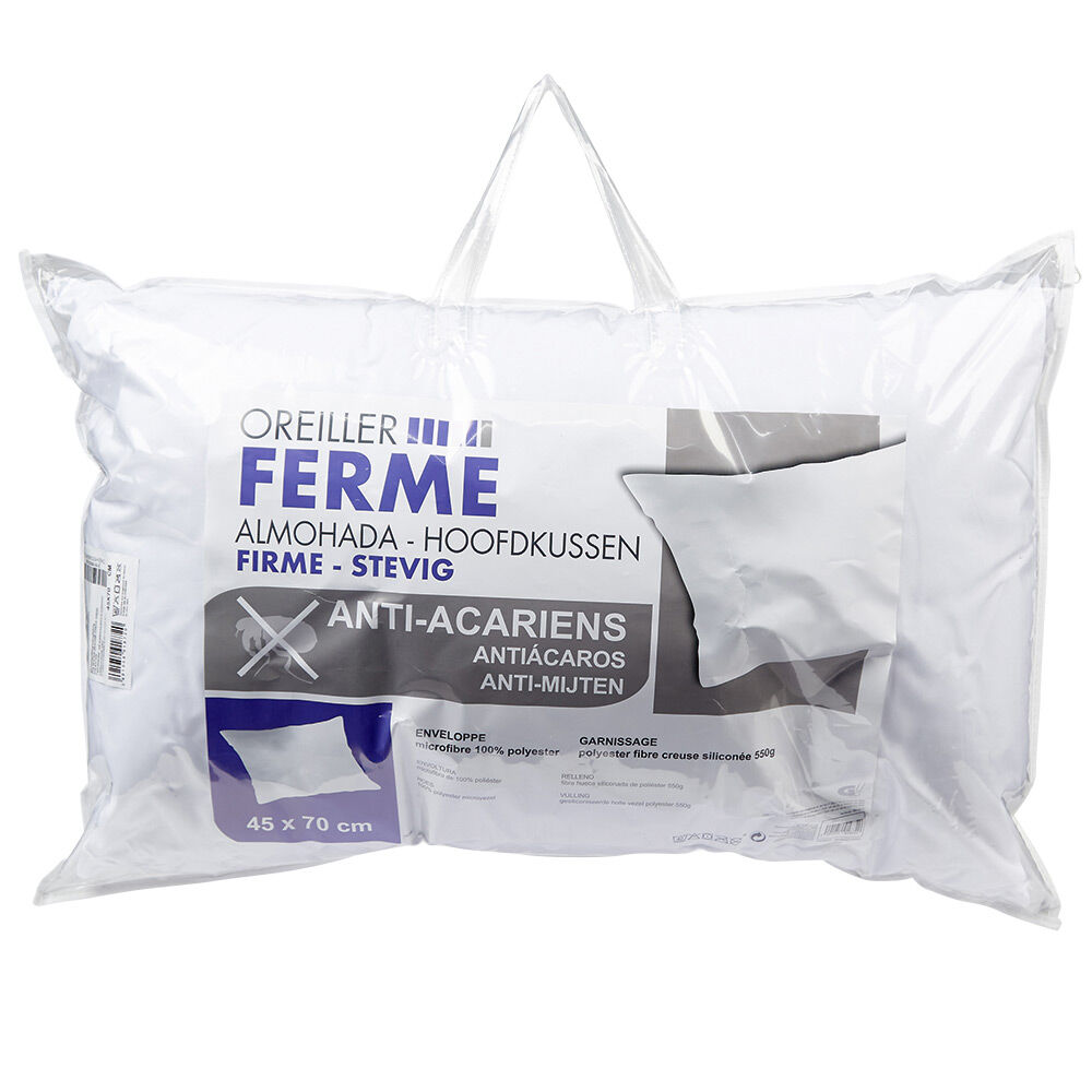 Oreiller ferme anti acariens polyester blanc 45x70 cm