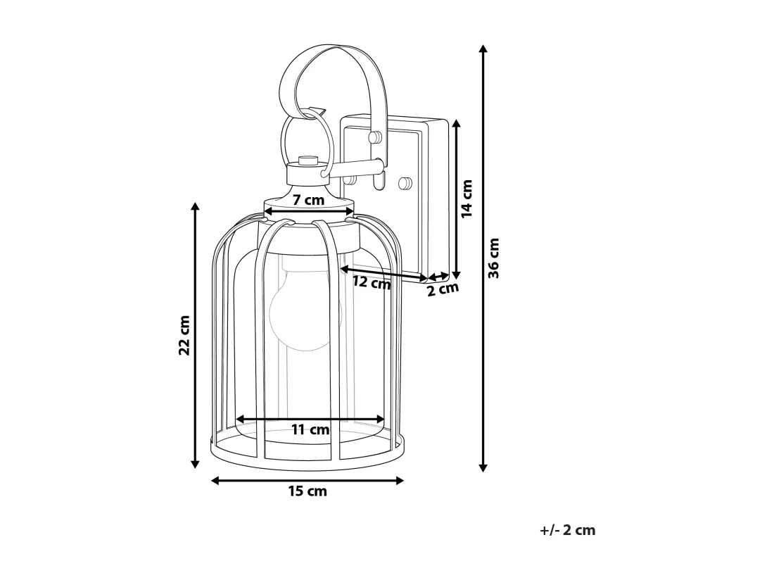 Lampe murale pour l'extérieur WOOLER Noir