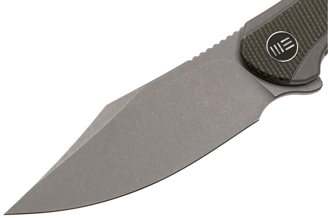 WE Knife Snick WE19022F-5 Stonewashed, Green Micarta zakmes
