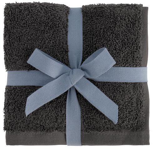 4 serviettes pour le visage 30x30 grises - qualité épaisse