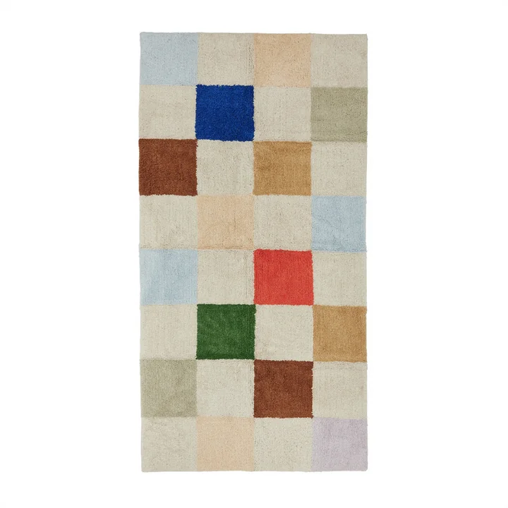 OYOY Mini - Chess Teppich, 168 x 84 cm, mehrfarbig