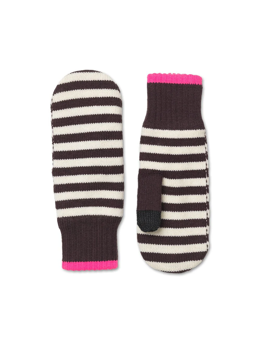 Mads Nørgaard  Work Wool Mio luffer - Black Coffee/Winter White