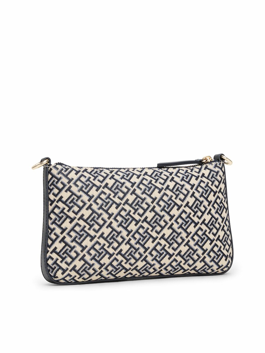 TOMMY HILFIGER<br>Bolsa de ombro em jacquard com monograma TH