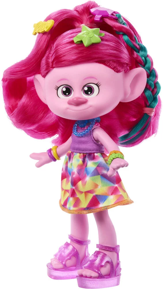TROLLS  3 - FIGURINE POPPY CHEVEUX PAILLETTES -HAIR POPS